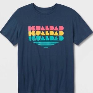 Take Pride Adult Tee Shirt - “IGUALDAD” Navy size Extra Small